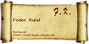 Fodor Kund névjegykártya